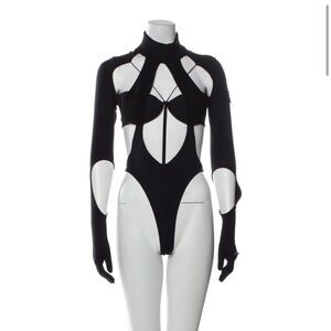 Moncler Black and White Cutout Jumpsuit